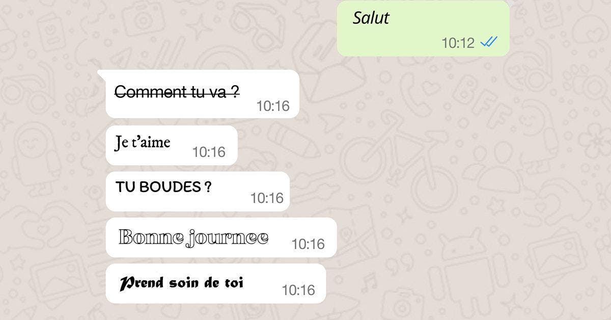 WhatsApp - comment modifier la police de vos messages sans télécharger d'application