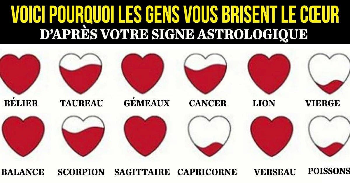 astrologie pourquoi les gens vous brisent le coeur dapres votre signe du zodiaque 1 1