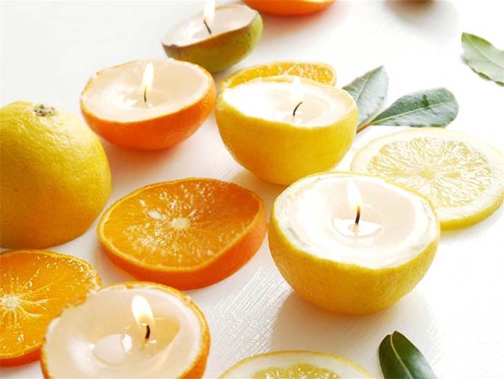 bougies ecorces citron