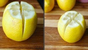 citron coupé en deux dans votre chambre