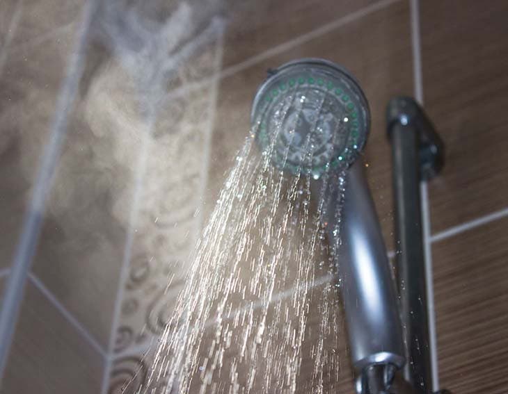 Hot water from the shower