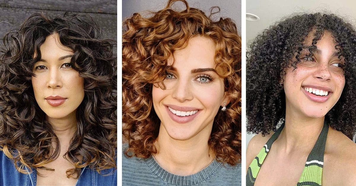 Frange rideau sur cheveux bouclés : 20 idées pour vous inspirer
