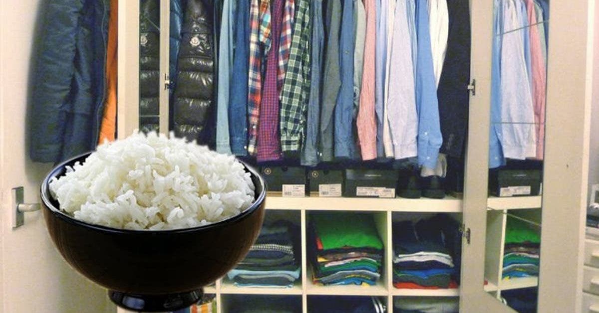 mettez une tasse de riz dans votre placard pour lutter contre les odeurs de renferme 1