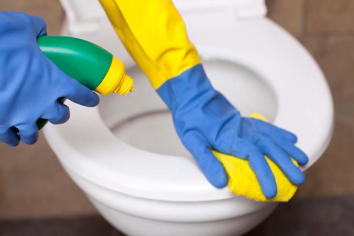 pulizia dei servizi igienici