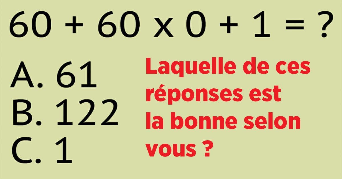 Pouvez-vous résoudre ce problème mathématique ?