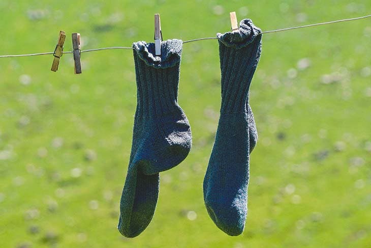 sušení ponožek
