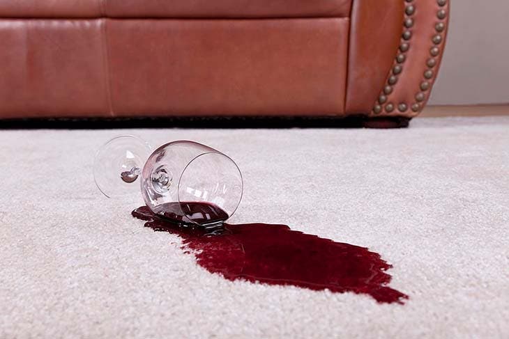 Wine on the carpet.