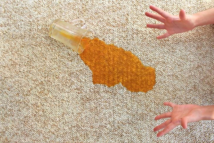 Mancha de jugo en la alfombra