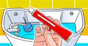 Mettez un tube de dentifrice dans le réservoir des toilettes